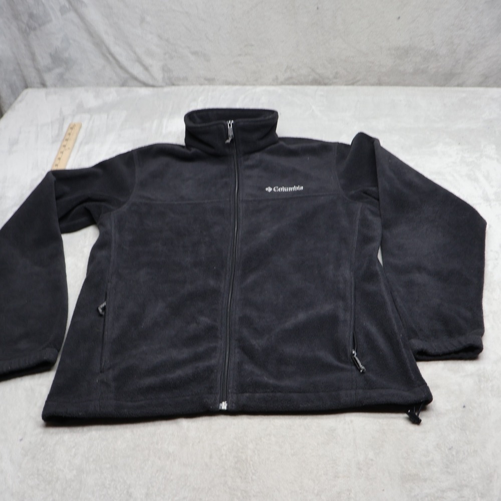 Columbia Jacket Mens Medium Black Full Zip Fleece Steens Mountain 2.0 Hiking